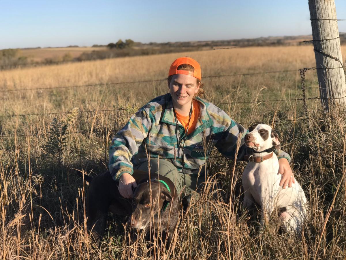 Wszola hunting with her dogs