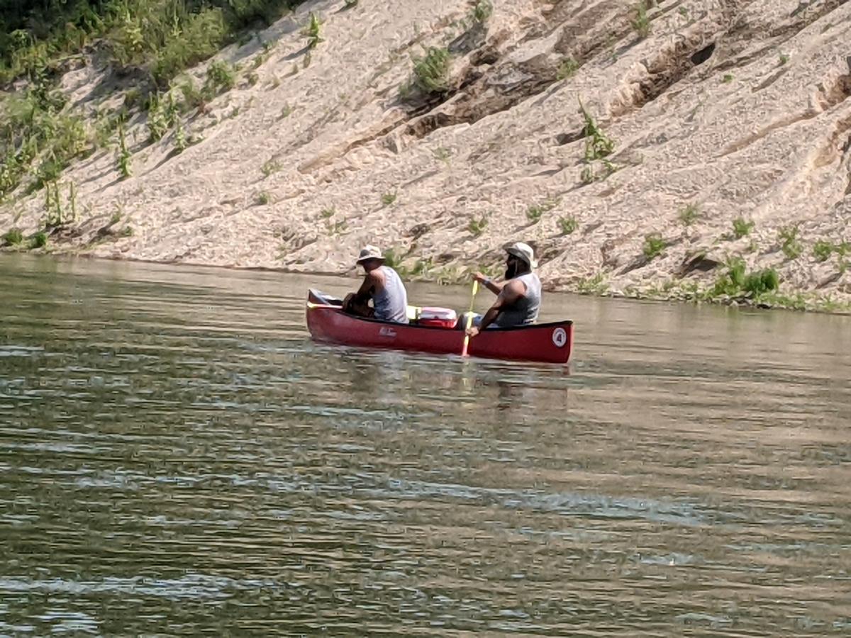 Alexis and Dan canoeing